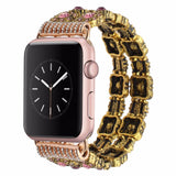 Luxury Agate Bead Watchband for iWatch Apple Watch 38mm 42mm Series 1 2 3 Women Band Flexible Strap Wrist Bracelet with Adapters