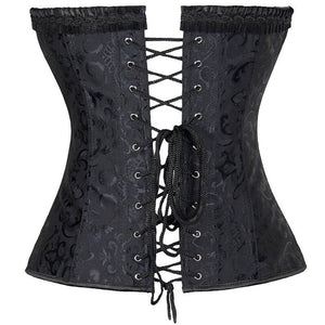 Women's Steampunk Spiral Steels Boned Corset Sexy Jacquard Overbust Corselet and Bustiers Waist Cincher Shapewear Plus Size