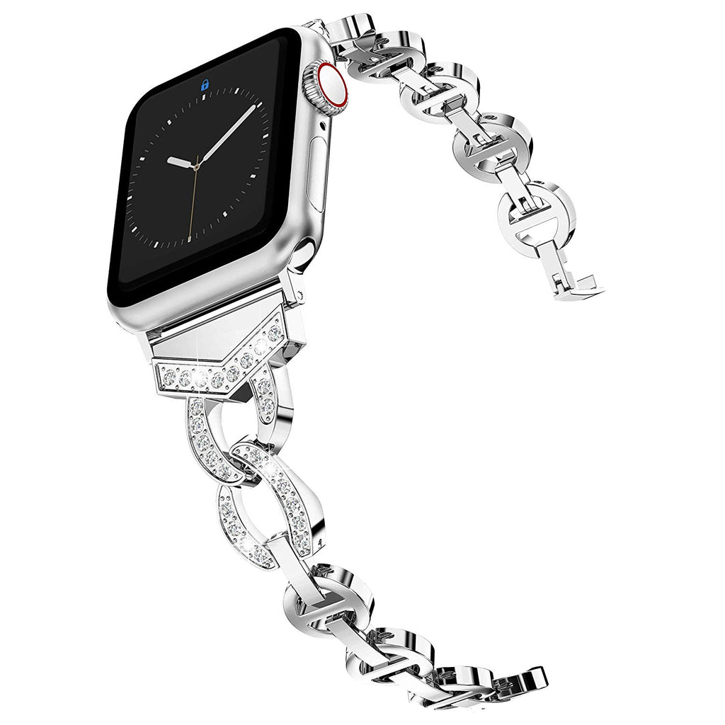 Diamond Stainless Steel strap For Apple Watch band 38mm 42mm 40mm 44mm Bracelet woman watchband for iWatch Series 4 3 2 1 belt