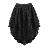 Sexy Brocade Corset with Skirt Straps Lace-up Jacquard Overbust Corset Dress Body Shaper Waist Cincher Bustier Dance Dress