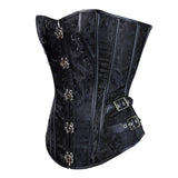 S-6XL Steampunk Corset Overbust Gothic Women Black Brocade Corsets And Bustiers Slimming Waist Trainer Bustier Corselet