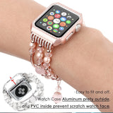 Metal Diamond Case+ band For Apple Watch Series 4 3 2 1 Bracelet Women Replacement watch strap for iWatch 38mm 42mm 40mm 44mm
