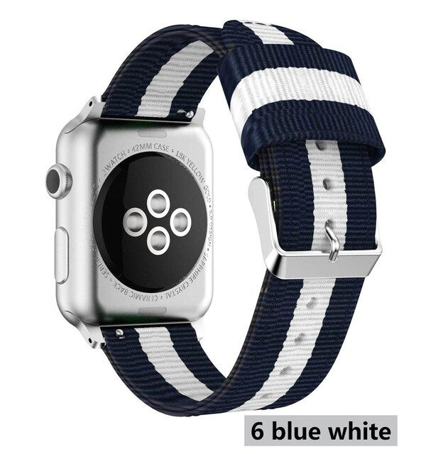 Nylon strap for Apple watch band 44mm 40mm iWatch band 42mm 38mm Stripe belt watchband bracelet apple watch series 3 4 5 se 6