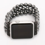 Flexible Cord Pearl Agate Strap for Apple Watch Series 4 3 2 1 Band for iWatch Watchband Wrist Band Woman Fashion Bracelet