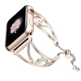 New Diamond watch strap For Apple Watch 38mm 40mm 42mm 44mm Bracelet Women Stainless Steel strap for iwatch Bands Series 5/4/3/2
