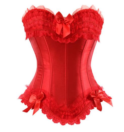 Sexy Corsets And Bustiers Shapewear Lingerie Overbust Corset Plus Size  Women Brocade Lace Up Floral Corsets Vintage Corselet 7xl Pink Blue