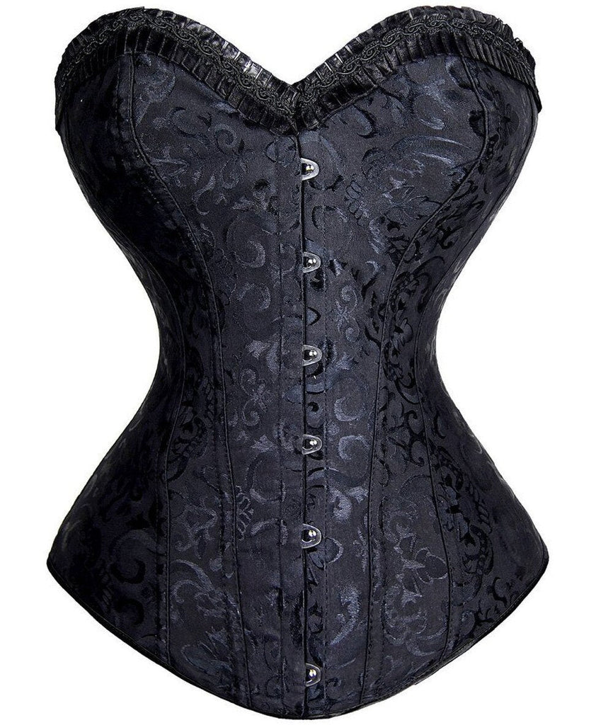 Women's Steampunk Spiral Steels Boned Corset Sexy Jacquard Overbust Corselet and Bustiers Waist Cincher Shapewear Plus Size