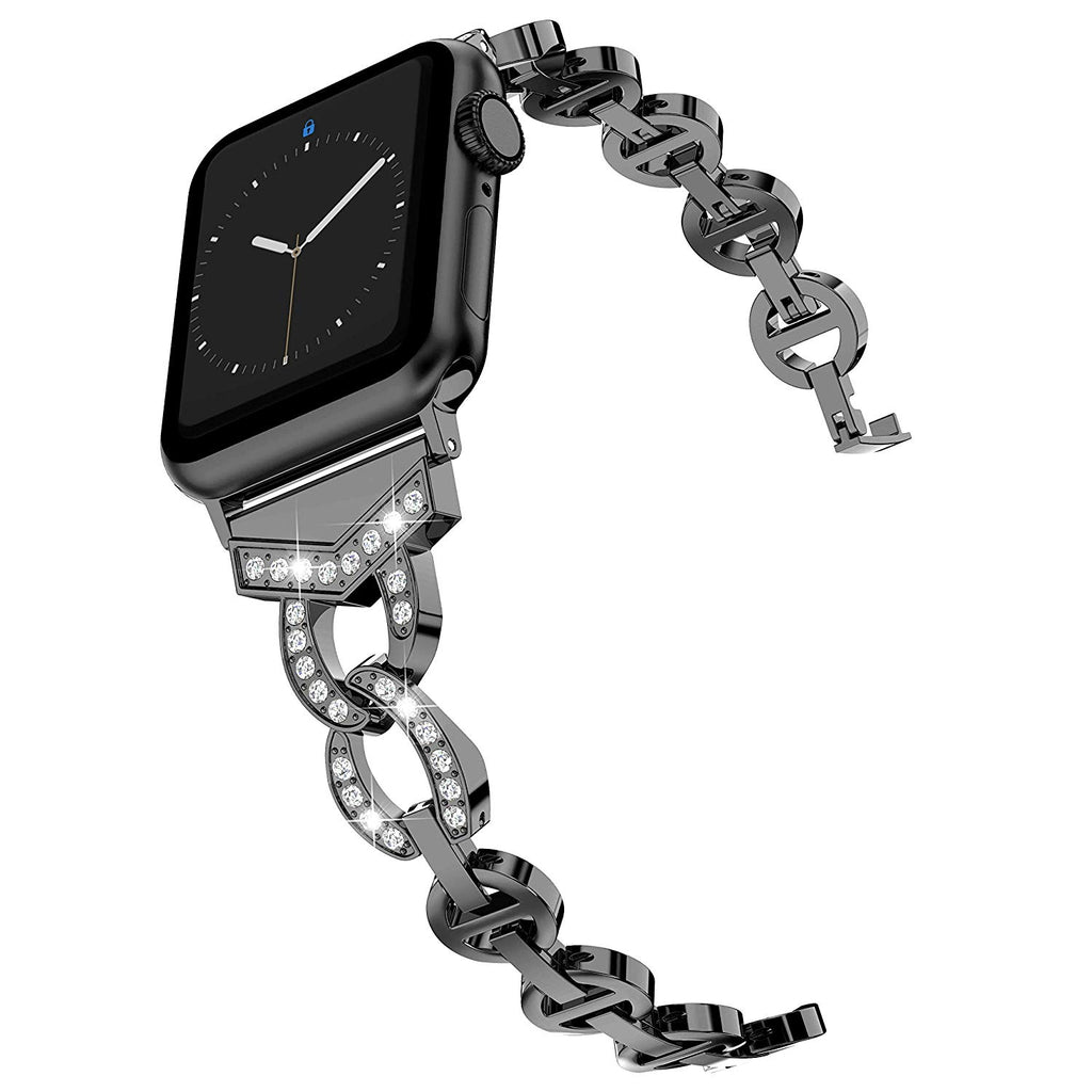 Diamond Stainless Steel strap For Apple Watch band 38mm 42mm 40mm 44mm Bracelet woman watchband for iWatch Series 4 3 2 1 belt