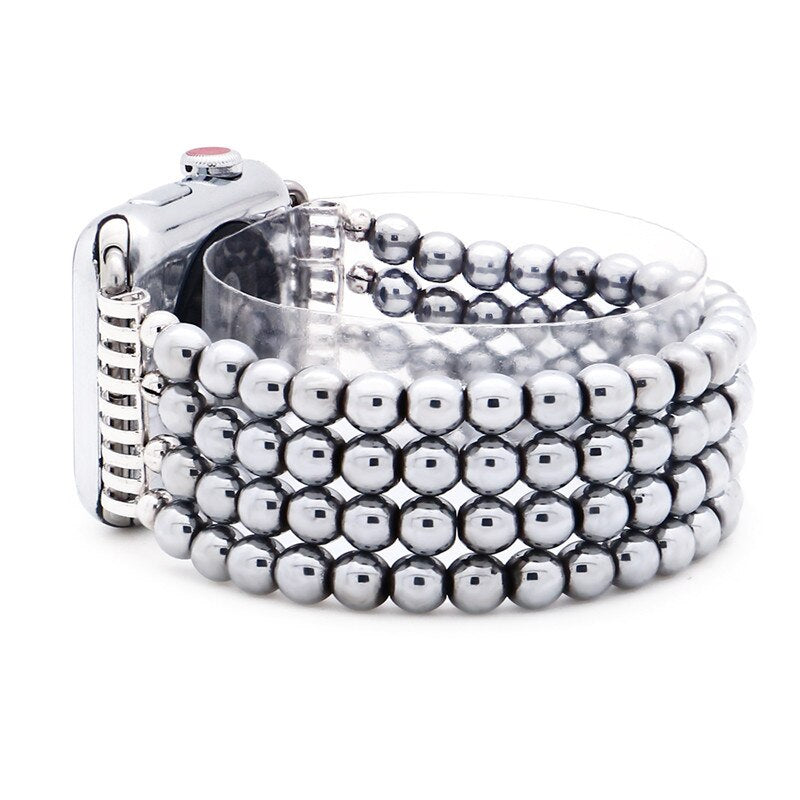 Fashion Jewelry Watch Strap for Iwatch 5 4 3 Bracelet Bead String Wristband Replacement Apple Watchband Women Girl Wriststrap