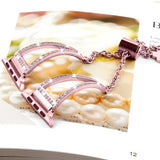 Bling bracelet For Apple Watch band 40mm 44mm 38mm 42mm Ladies Diamond stainless steel metal belt iWatch series 3 4 se 6 strap