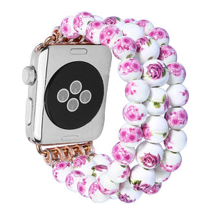 Ceramic Watchband for Apple Watch 44mm 40mm 38mm 42mm Smart Watch Band Strap Bracelet Ceramic Bead Watchband for iWatch SE 6 5 4