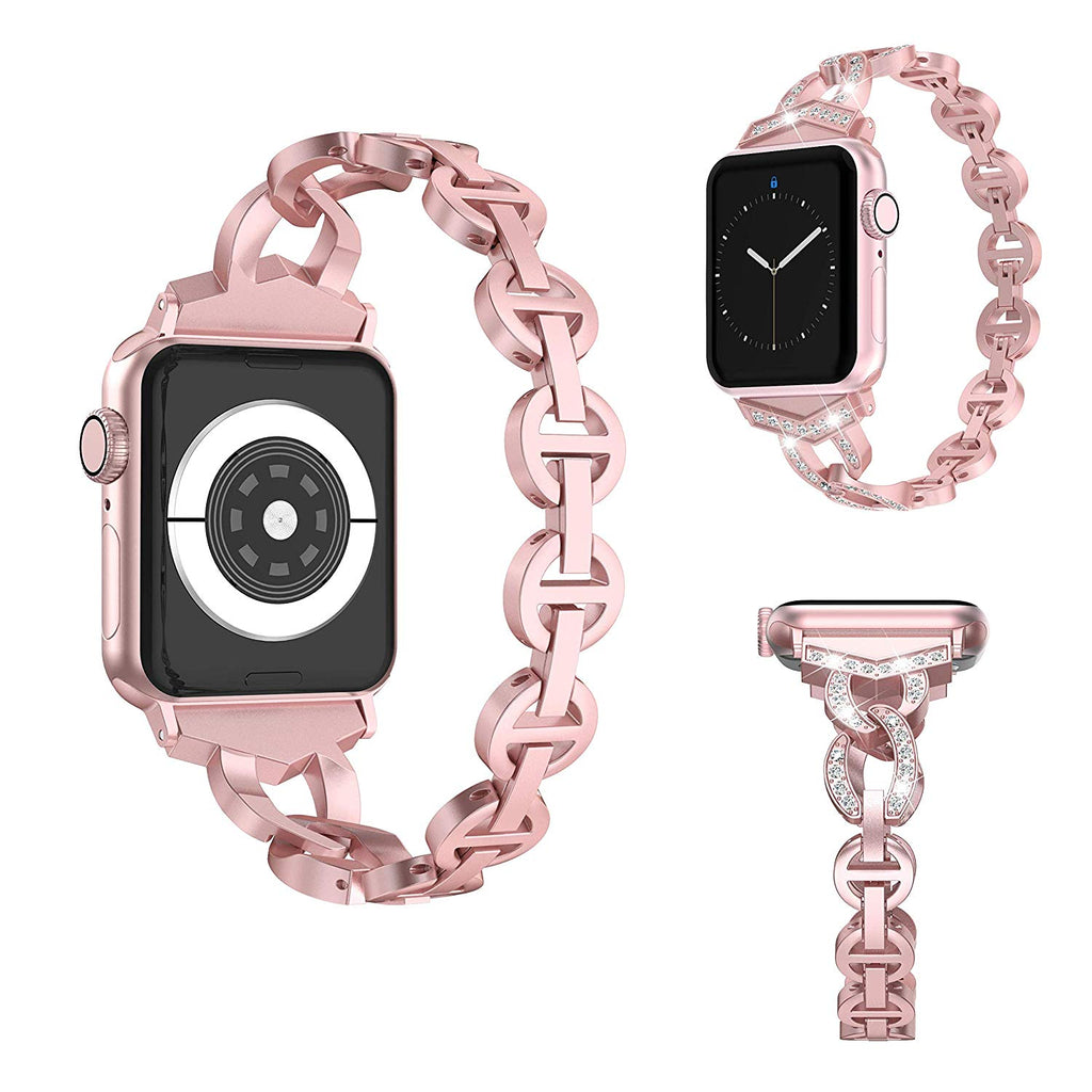 Diamond Stainless Steel strap For Apple Watch band 38mm 42mm 40mm 44mm Bracelet woman watchband for iWatch Series 4 3 2 1 belt
