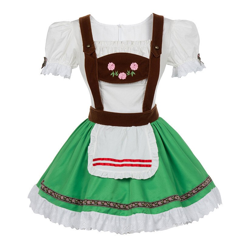 Adult Women Oktoberfest Beer Girl Maid Costume Bavarian German Wench Dirndl Fancy Dress