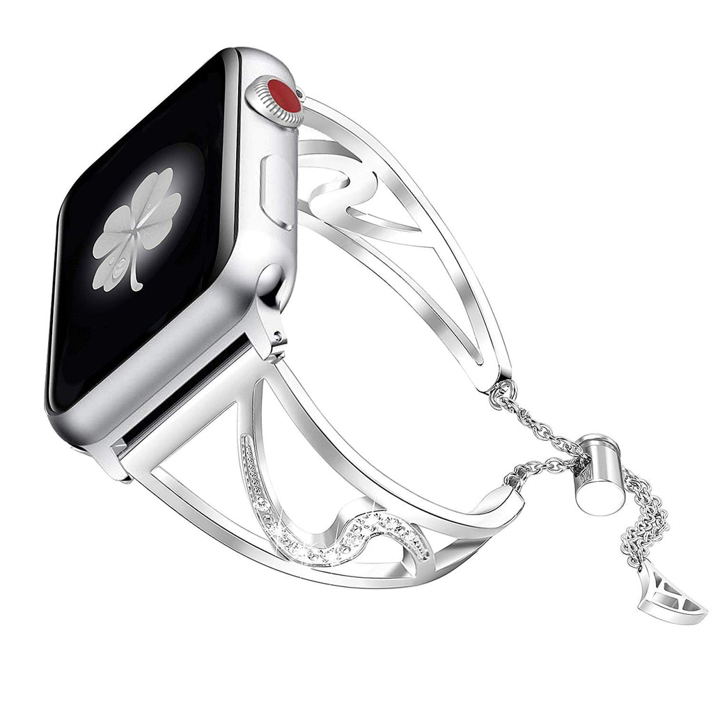 New Diamond watch strap For Apple Watch 38mm 40mm 42mm 44mm Bracelet Women Stainless Steel strap for iwatch Bands Series 5/4/3/2
