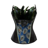 Burlesque Embroidery Peacock Princess Corset showgirl Dance Overbust Corsets Cosplay Feathers Bustier bodyshaper Plus Size S-6XL