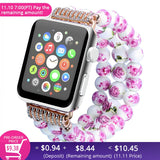 Ceramic Watchband for Apple Watch 44mm 40mm 38mm 42mm Smart Watch Band Strap Bracelet Ceramic Bead Watchband for iWatch SE 6 5 4