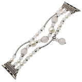 Luxury Agate Bead Watchband for iWatch Apple Watch 38mm 42mm Series 1 2 3 Women Band Flexible Strap Wrist Bracelet with Adapters