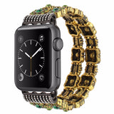 Luxury Agate Bead Watchband for iWatch Apple Watch 38mm 42mm Series 1 2 3 Women Band Flexible Strap Wrist Bracelet with Adapters
