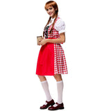 Adult Womens German Beer Girl Costume Fraulein Dirndl Fancy Dress Oktoberfest Maid Costume Halloween Party Outfit