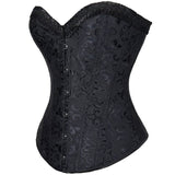 Women's Steampunk Spiral Steels Boned Corset Sexy Jacquard Overbust Corselet and Bustiers Waist Cincher Shapewear Plus Size