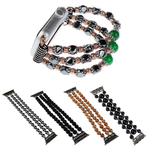 Flexible Cord Pearl Agate Strap for Apple Watch Series 4 3 2 1 Band for iWatch Watchband Wrist Band Woman Fashion Bracelet