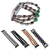 Flexible Cord Pearl Agate Strap for Apple Watch Series 4 3 2 1 Band for iWatch Watchband Wrist Band Woman Fashion Bracelet