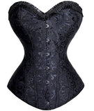 Women's Steampunk Spiral Steels Boned Corset Sexy Jacquard Overbust Corselet and Bustiers Waist Cincher Shapewear Plus Size
