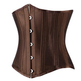 S-6XL Plus Size Sexy Satin Steel Boned Underbust Waist Trainer Corset Underbust Corset