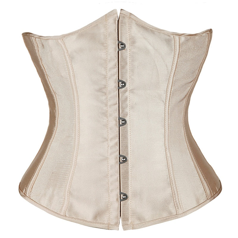 Sexy Solid Corset Waist Shapers Everyday Waist Cinchers Slimming Shapewear Lace Up Satin Underbust Corsets S-6XL