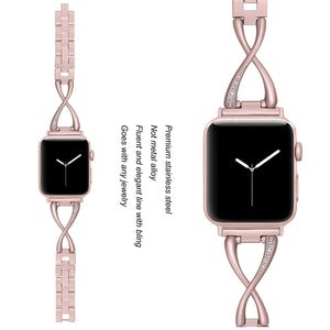 Women Watch band for Apple Watch Bands 38mm/42mm/40mm/44mm diamond Stainless Steel Strap for iwatch series 5 4 3 2 1 Bracelet