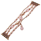 Luxury Agate Bead Watchband for iWatch Apple Watch 38mm 42mm Series 1 2 3 Women Band Flexible Strap Wrist Bracelet with Adapters