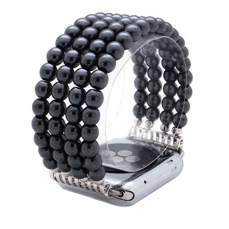 Fashion Jewelry Watch Strap for Iwatch 5 4 3 Bracelet Bead String Wristband Replacement Apple Watchband Women Girl Wriststrap