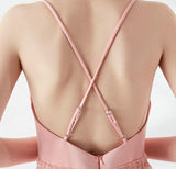 Women's Backless Strap Cross Slit Long Prom Dress Sexy Beads Prom Party Dress