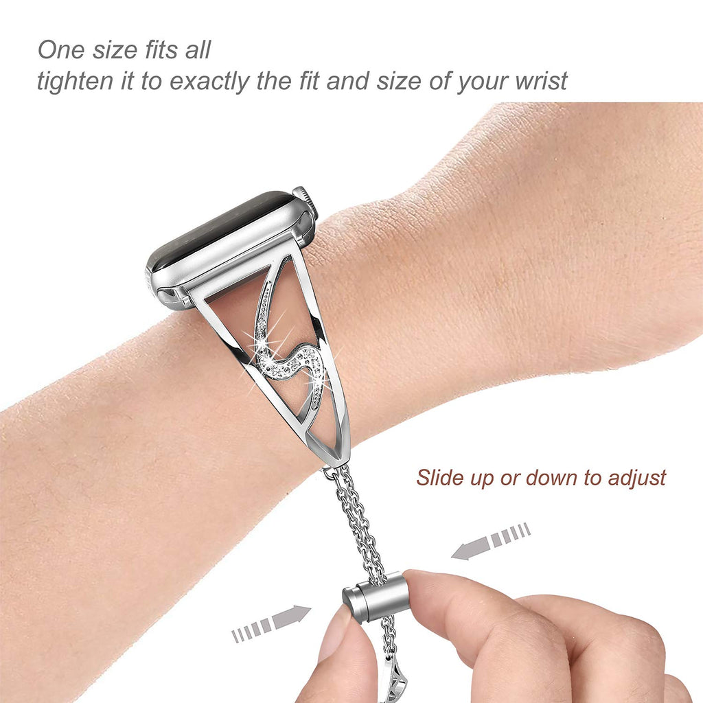 New Diamond watch strap For Apple Watch 38mm 40mm 42mm 44mm Bracelet Women Stainless Steel strap for iwatch Bands Series 5/4/3/2