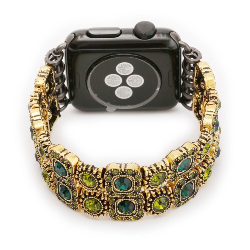 Natural Agate Stretch Bracelet for Apple Watch Band Women's Fashion Jewelry Gem Beads Wrist Strap for iWatch Series 4 3 2 1