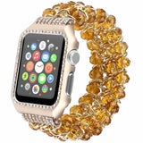 DAHASE Jewel Beads Metal Chain Bracelet for Apple Watch Band 38/42mm Bling Diamond Cover for iWatch Series 1/2/3 Wrist Strap