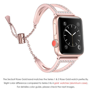 Diamond watch Bands For Apple Watch 38mm 42mm 40mm 44mm iwatch band Series 5 4 3 2 1 Stainless Steel strap Women Bracelet