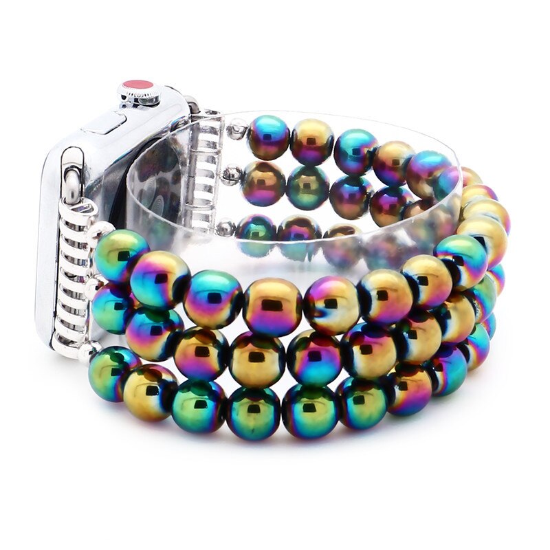 Fashion Jewelry Watch Strap for Iwatch 5 4 3 Bracelet Bead String Wristband Replacement Apple Watchband Women Girl Wriststrap