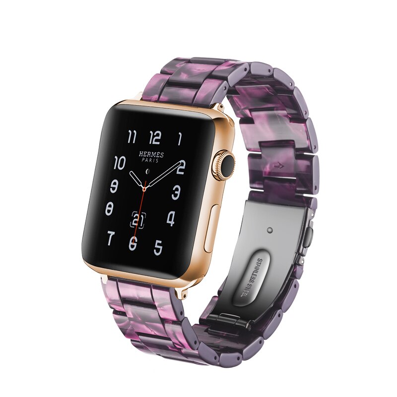 Resin strap for apple watch band 42mm 38mm 40mm 44mm correa pulseira watch band for iwatch Bracelet series 5 4 3 2 1 watchband