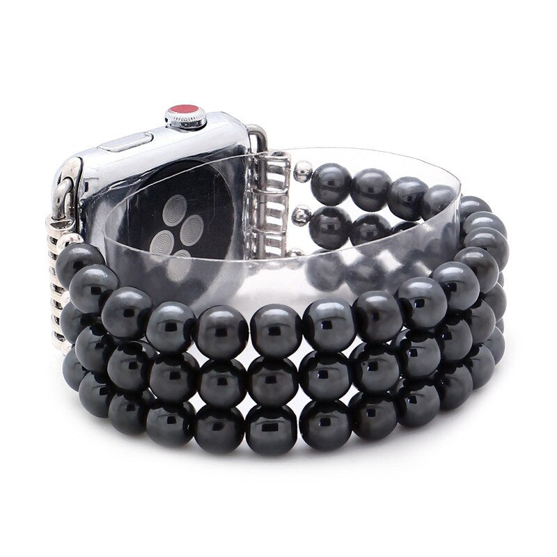 Fashion Jewelry Watch Strap for Iwatch 5 4 3 Bracelet Bead String Wristband Replacement Apple Watchband Women Girl Wriststrap