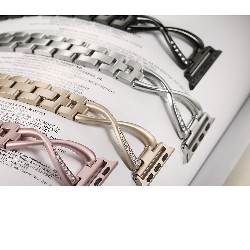 Women Watch band for Apple Watch Bands 38mm/42mm/40mm/44mm diamond Stainless Steel Strap for iwatch series 5 4 3 2 1 Bracelet