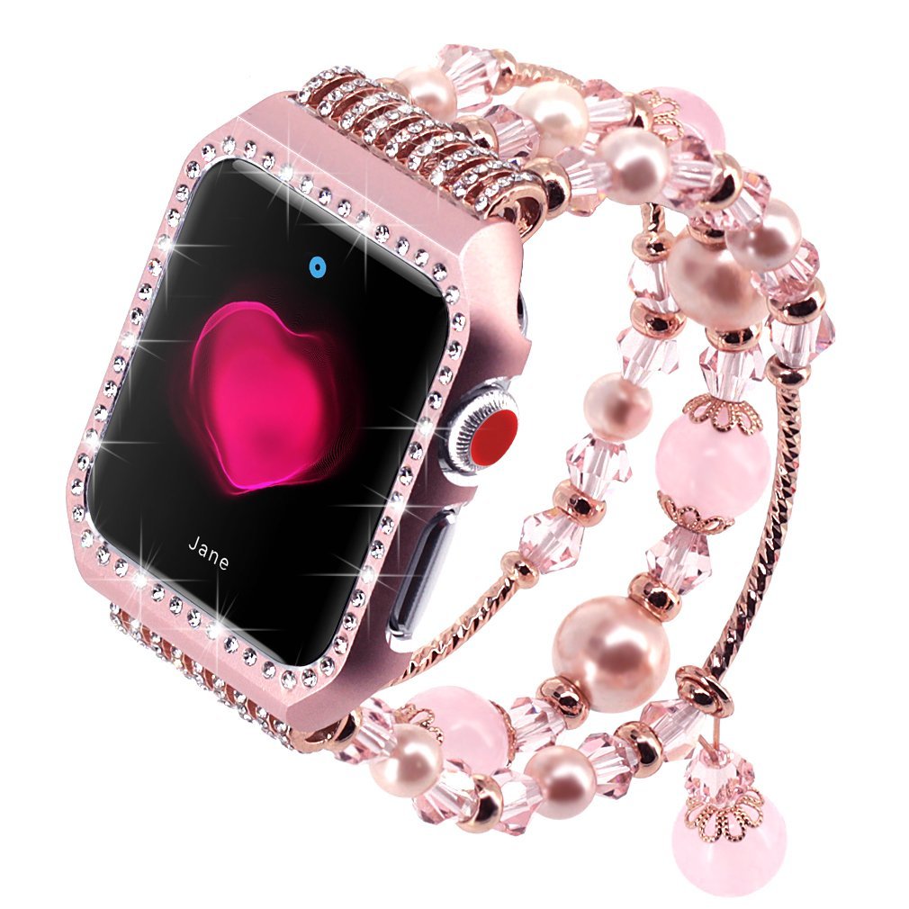 Metal Diamond Case+ band For Apple Watch Series 4 3 2 1 Bracelet Women Replacement watch strap for iWatch 38mm 42mm 40mm 44mm