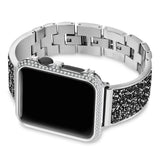 Luxury Diamond Case+strap For Apple Watch band 44mm 40mm 38mm 42mm cover iWatch Series 5 4 3 2 1 Stainless Steel bracelet women