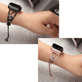 New Diamond watch strap For Apple Watch 38mm 40mm 42mm 44mm Bracelet Women Stainless Steel strap for iwatch Bands Series 5/4/3/2