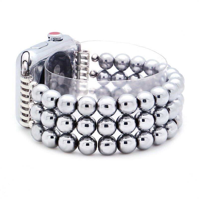 Fashion Jewelry Watch Strap for Iwatch 5 4 3 Bracelet Bead String Wristband Replacement Apple Watchband Women Girl Wriststrap