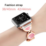 Diamond Band Strap For Apple Watch Iwatch 4 3 2 1 Band 42mm 44mm Stainless Steel Replace Strap For Band 38 40mm Woman Bracelet