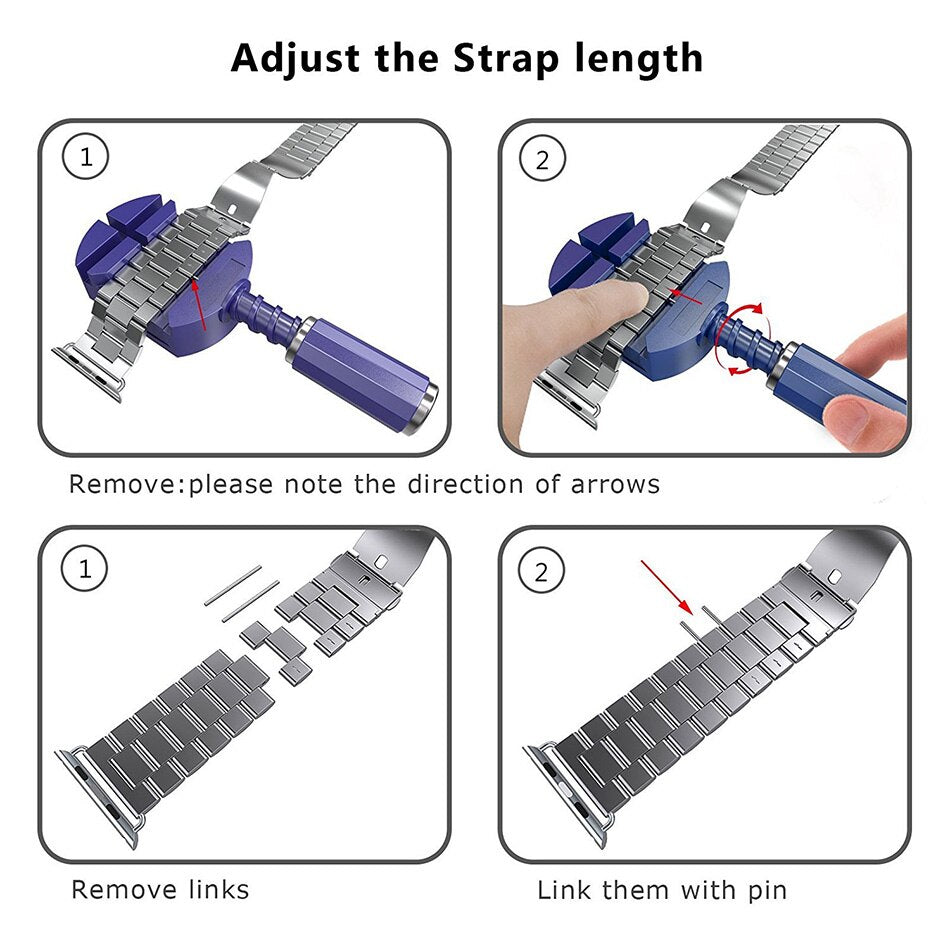 Stainless Steel Strap Wrist Band Replacement Durable Folding Metal Clasp for Apple Watch 44mm 40mm series 5 4 3 iwatch 38mm 42mm