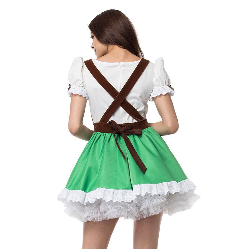 Adult Women Oktoberfest Beer Girl Maid Costume Bavarian German Wench Dirndl Fancy Dress
