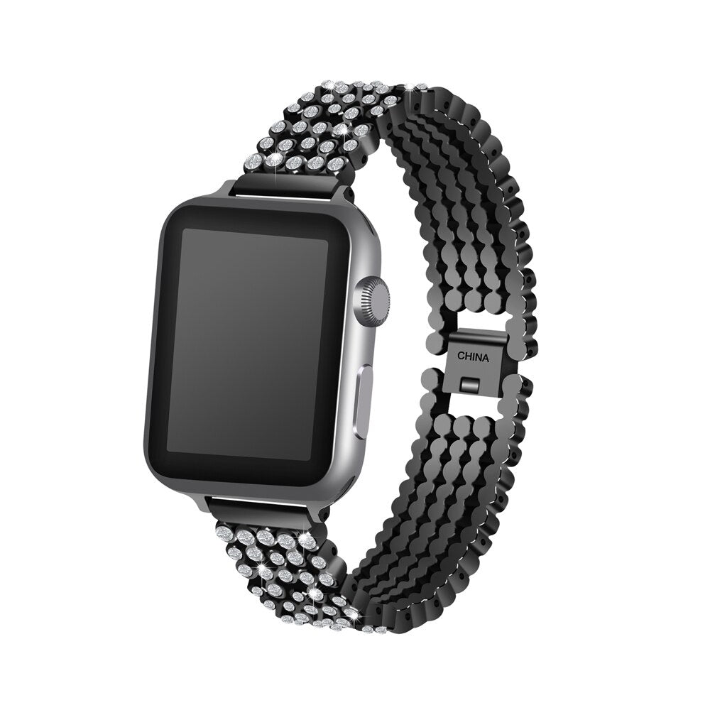 Diamond Strap For Apple Watch band 44mm 40mm 42mm 38mm Luxury watchband Stylish Crystal belt bracelet iWatch series 3 4 5 se 6