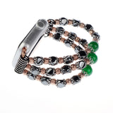 Flexible Cord Pearl Agate Strap for Apple Watch Series 4 3 2 1 Band for iWatch Watchband Wrist Band Woman Fashion Bracelet